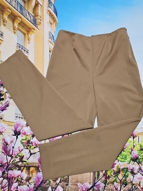 Lafayette 148 New York Tan Tailored High Waist Pants Size 2